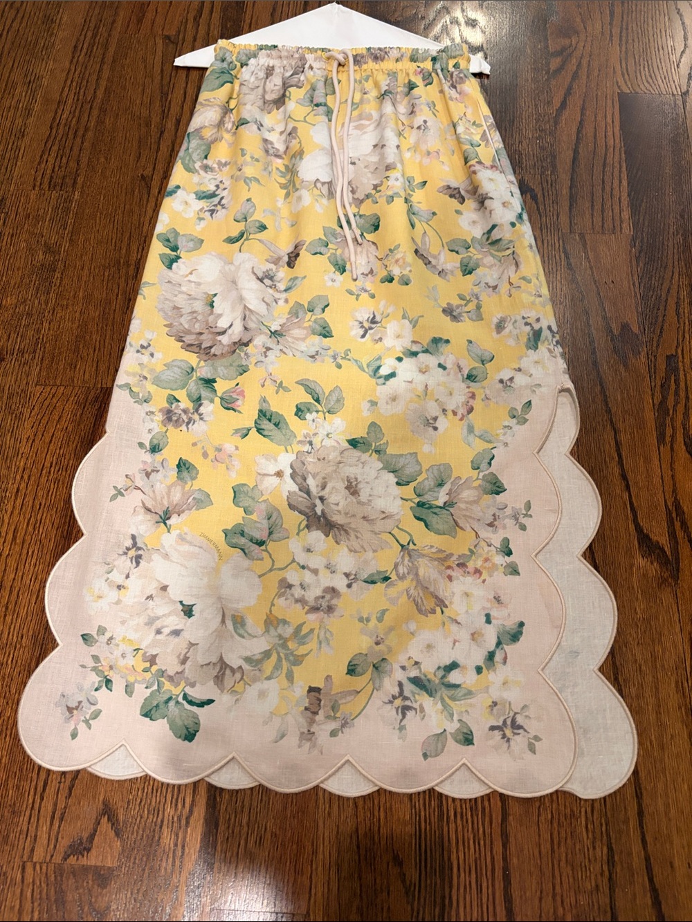Zimmermann Yellow and Green Floral Elastic Waist Skirt sz 0